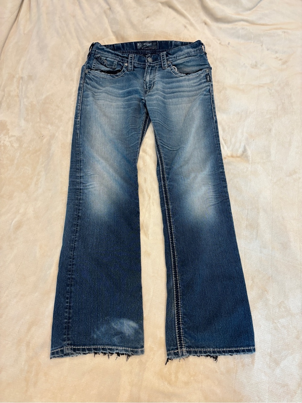 Men’s Silver Zac Blue Bootcut Jeans - Classic Washed Indigo